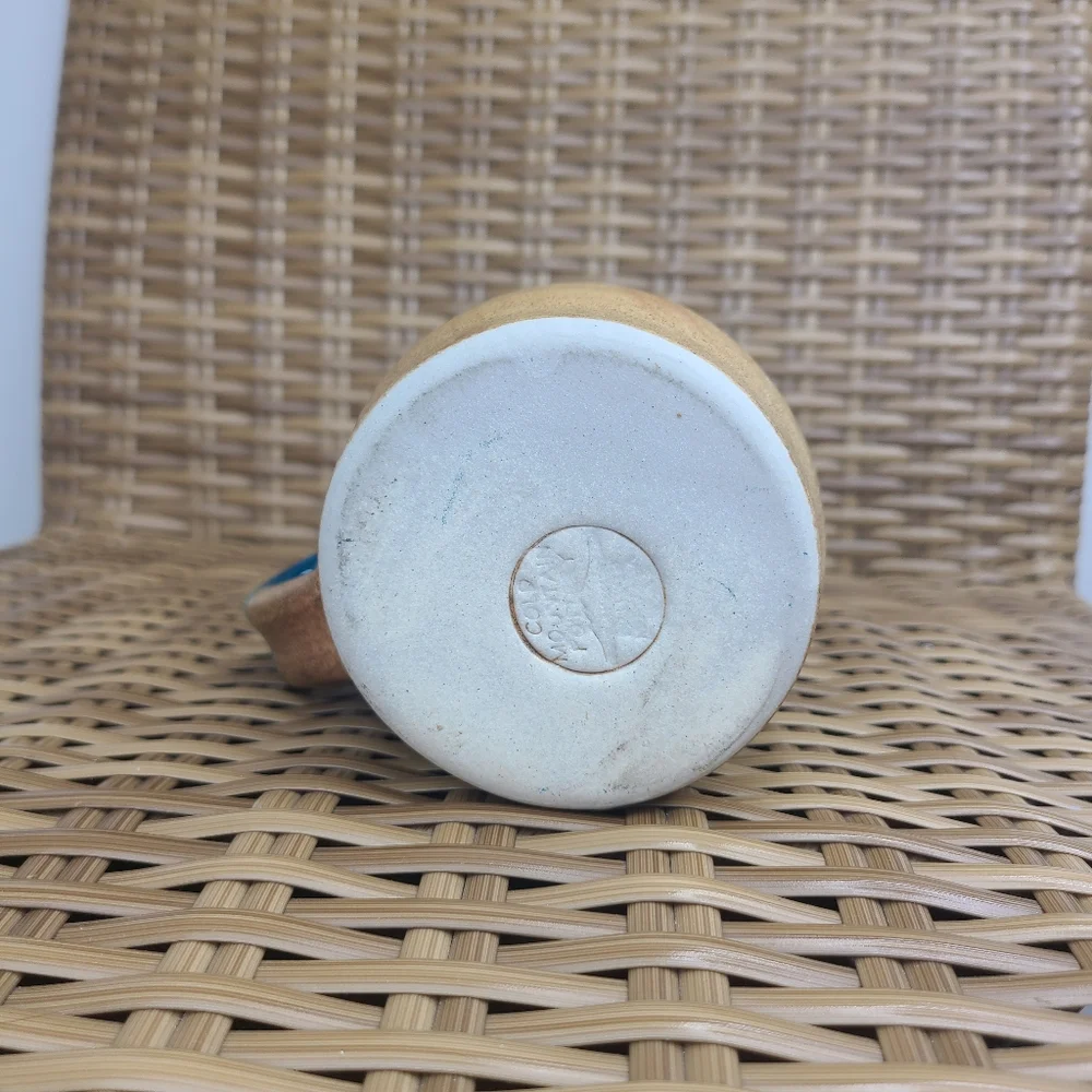 Cold Mountain Pottery Coffee Mug Clearwater Lodge Aspen Leaves Engraved Blue - Picture 11 of 13